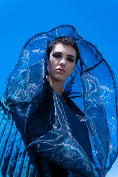 Fashion Photo Editorial in blue in Barolo
